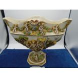 Capodimonte vase with cherubs with original receipt