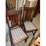 Pair of Oak Barley Twist Chairs