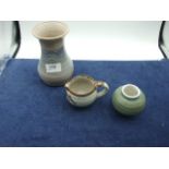 Guernsey Pottery Vase and 2 other pieces