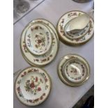 A Coalport Persian Flower pattern bone china to include: 1 vegetable server; 1 sauceboat and saucer;