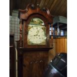 Antique Longcase Clock with painted Dial . 2 Weights and Pendulum . ( Removed from a deceased estate