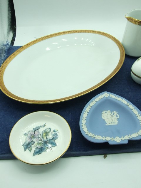 Noritake Milton Jug and Oval plate , Jasperware Ashtray , Royal Worcester Pin Dish , wedgwood cup - Image 2 of 3