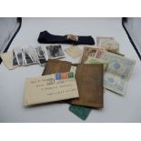 A wallet containing some personal photos, a love letter (circa 1950-1960) together with foreign