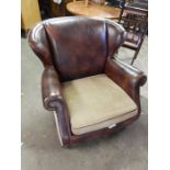 Leather Wing Back Armchair