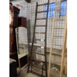 Vintage Fruit Pickers Ladder with white enamelled number plaques ( sold as a collectors / display