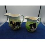 James Herriot country kitchen jugs, collie and horse