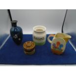 Box of mixed chine to include portmerion, Clarice cliff, cloisonne vase all as found