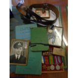 A group of medals in original box addressed to Frank Ebbs (Lt RNVR) being Burma (with Pacific