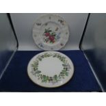 Royal Worcester cake plate and Royal crown Derby 'Derby days' plate