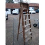 Vintage Wooden Step Ladder ( sold as decorative / display item )