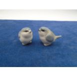 pair of Russian Lomonosov USSR porcelain birds 1.5" high