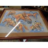 Jackie Jones pastel of horses 29 x 21 1/2 inches