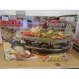 Cooks professional raclette grill with stone plate, new and boxed