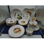 Box of fruit inspired china to include Evesham, Bavaria, Palissy, queens bone china