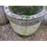 Weathered Concrete Garden Pot 12 inches tall 14 wide