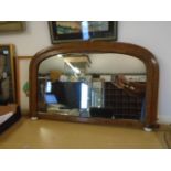 Over mantle mirror 35x20 inches. Mahogany