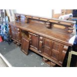 Large Oak Sideboard 95 inches long 22 1/2 deep 38 tall excluding back section