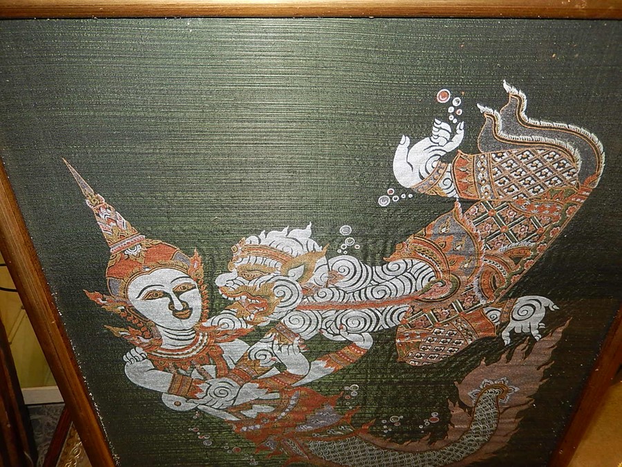 Material Oriental Picture 17 x 20 inches - Image 3 of 4