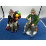 2 Royal Doulton figures- The Balloon man and A good catch