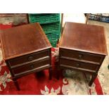 Pair of 2 draw bedside drawers