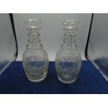 Pair of decanters approx 27cm tall