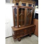 Oak Display Cabinet ( top comes off to make a sideboard ) 52 1/2 inches wide 66 1/2 inches overall