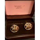 National Trust gold plated sterling Silver Acorn and leaves cuff links