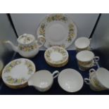 Colclough tea set to include 6 plates, 6 cups and sacuers, milk jug, sugar bowl and cake/sandwich