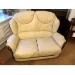 White Leather 2 seater sofa