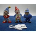 3 vintage Wade ceramic figurines to incl Noddy, Big Ears and PC Plod (repair to Noddy's leg)