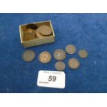 Collection of coins to incl 2x 1/3 farthing, 2x 1944 1/2 farthings, 2 x 1/4d 1893 and 1909 plus