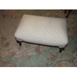 Upholstered Footstool on pad feet 15 x 23 inches 11 tall
