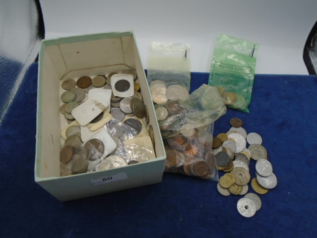 Box of mixed coins mostly British and mainly decimal