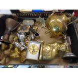 Box of brass and other metal items