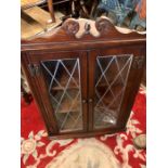 Old Charm Wall mounted corner cabinet with lead glazed doors