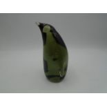 Signed glass penguin Holmegaard 1960