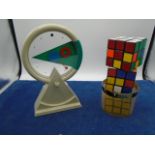 Rubix cubes with clock and slinky