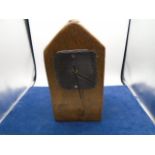 Clock, solid wood with slate clock face on front