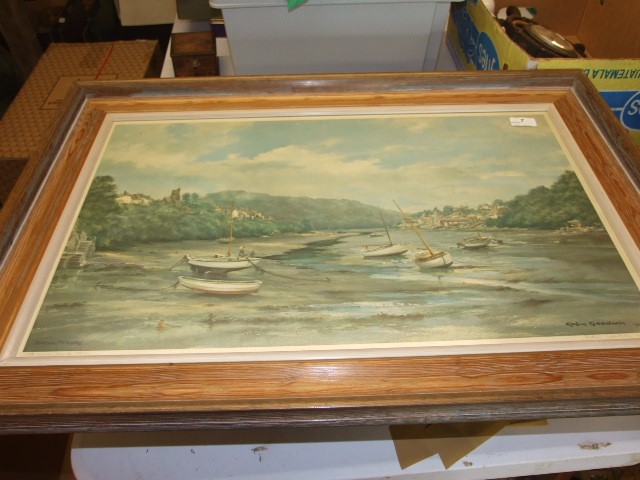 Robin Goodwin The Yealm River Newton Ferrers signed artists proof print 27 x 17 inches
