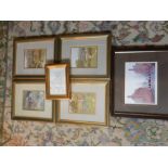 Helen Allingham 4 framed cottage prints 15x11 cm (print only) winnie the pooh 16x11cm print of