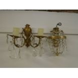 3 x guilded brass wall lights and 1 single light