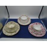 3x Bavaria plate, cup and saucer sets