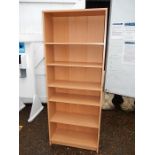 Pair of Large Modern Bookcases with adjustable shelves each 72 cm wide 28 deep 183 cm tall