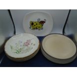 Lot of mixed plates, 6 J&K Meakin, 5 Doverstone Staffordshire 'heather' and 1 English Ironstone '