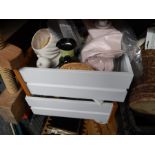 2 Shelves of assorted from house clearance , china , glass , paint , tools etc etc (BUYER TAKES