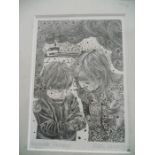 Etching 'Remember Chernobyl' signed Hilary Whyard '86 (20cm x 25cm incl frame)