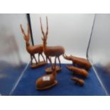 selection of wooden animals