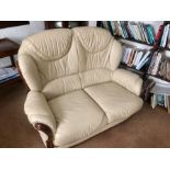 White Leather 2 seater sofa