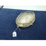 Oval Glass Butter Dish on plated stand ( no damage to glass )