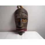 Native American Iroquois tribe mask, stamped with 6 nations identification number to authenticate (